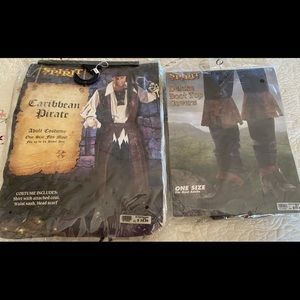 Caribbean Pirate costume with boot covers